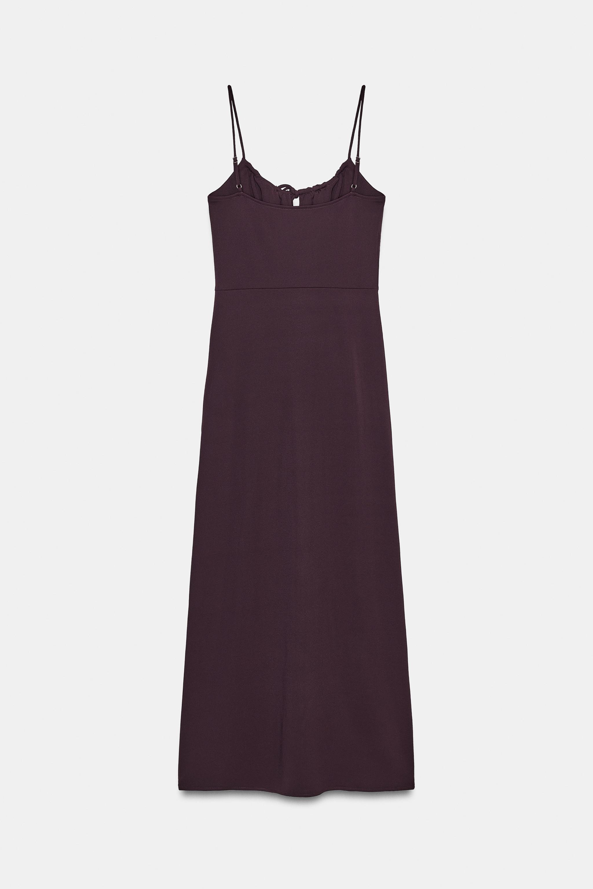 ROBE FLUIDE MI-LONGUE À BRETELLES